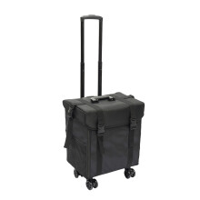 Mallette de coiffure multifonction, Trolley professionnel pour cosmétiques, 8 tiroirs amovibles et roulettes, Noir