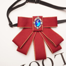 (GoldRedAdjust)Minimalist Unisex Collar Flower With Adjustable Strap And Silk Fabric Ceremonies For