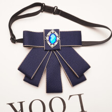 (ApricotBlueAdjust)Minimalist Unisex Collar Flower With Adjustable Strap And Silk Fabric Ceremonies For
