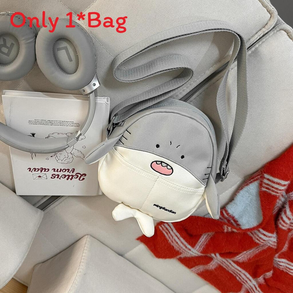 (Shark Shoulder)Borsa A Tracolla Sweet Penguin Seal Shark Con Materiale Nylon Per Abbigliamento Scuola Casual-image