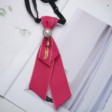 (PinkTasselBow)Unisex Knitted Tie With Striped Pattern And Flexible Band For Elegant Casual Attire