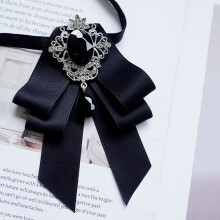 (Black)Adults Silk Bow Tie For Wedding And Party Formal Wear With Handmade Craft For Men And Women