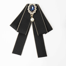 (Black)Childrens Satin Bow Tie And Boutonniere For Wedding Ceremony And Wear Party