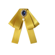 (Gold)Childrens Satin Bow Tie And Boutonniere For Wedding Ceremony And Wear Party