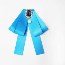 (LakeBlue)Childrens Satin Bow Tie And Boutonniere For Wedding Ceremony And Wear Party