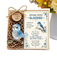 (C) Small Animal Craft Figurine, Inspirational Decor With Motivation Card For Gift Table Display