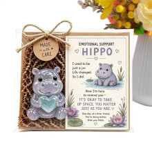 (E) Small Animal Craft Figurine, Inspirational Decor With Motivation Card For Gift Table Display