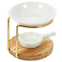 Tealight Candle Holder Wax Melt Warmer Ceramic Storage Holder For Living Room Tearoom 10x10cm 1 Set