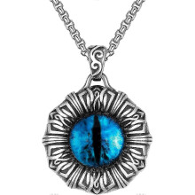 Evil-Eye Pendant Necklace Stainless Steel Devil's Eye Necklace for Men Women