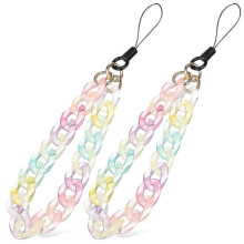Phone Charm Acrylic Pendant for Wrist Strap 8Pcs Colorful Lanyard Keychain
