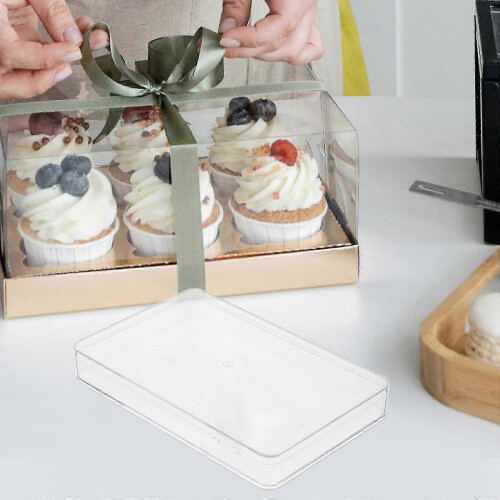 Transparent Cookie Box Rectangle for Storage Clear Plastic 1