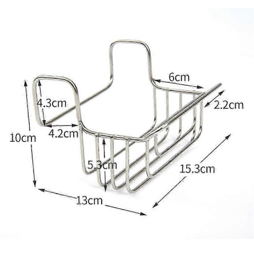 Silver Kitchen Sink Basket for Water Draining 2Pcs Steel Hanging Organizer 1