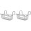 Silver Kitchen Sink Basket for Water Draining 2Pcs Steel Hanging Organizer 4