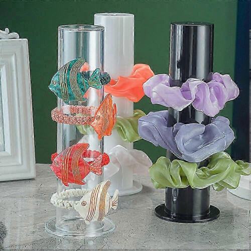 Vertical Tower Headband Holder for Display Use 4Pcs Transparent Stands 2