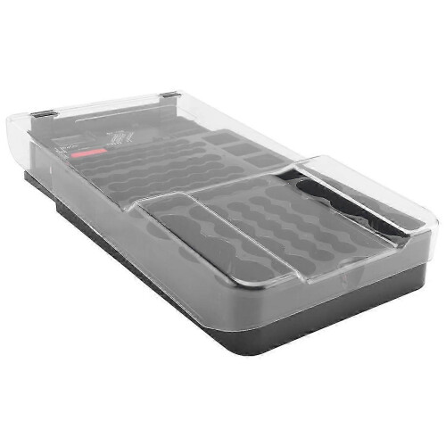 the Battery Storage Case,Organizer with Hinged Clear Cover, Black 2
