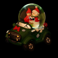 Creative Crystal Ball Ornament Desktop Decor Christmas Design Luminous Feature Green Color 1Pack