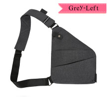 Sac de poitrine multifonction, Gris, Anti-vol et Imperméable, Sac bandoulière pour homme