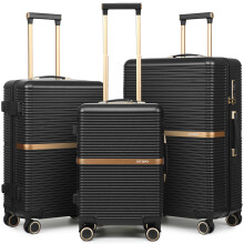 Joyway Lot de 3 valises, légères avec porte-gobelet, serrure TSA et roues multidirectionnelles