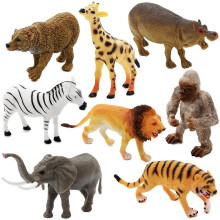Fun Gift 8 Pc Toddler Zoo Animals Toy Figures Lion Elephant Tiger Kids 3+