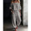 (Pink,S)Versatile Womens 2piece Set With Long Sleeve Tshirt And Drawstring Pants For Wear Daily 7