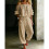 (Pink,S)Versatile Womens 2piece Set With Long Sleeve Tshirt And Drawstring Pants For Wear Daily 12