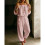(Pink,S)Versatile Womens 2piece Set With Long Sleeve Tshirt And Drawstring Pants For Wear Daily 9