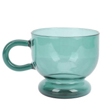 Household Coffee Mug Colored Glass Cup Gift for Friends Dark Green Glass Heat Resistant Function 1Set