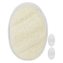 Exfoliating Loofah Scrubber for Body Bath Safe Comfortable Durable with Elastic Strap White