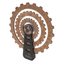 Manual Wooden Calendar for Wall Hanging Rotatable Perpetual Design