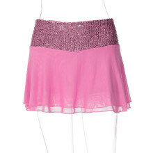 (Skirt,M)Streetwear Women Backless Tank Short Skirt Lounge With Bright Sequin Accents