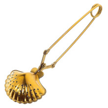 Golden Tea Ball Stainless Steel Tea Strainer for Food Serving