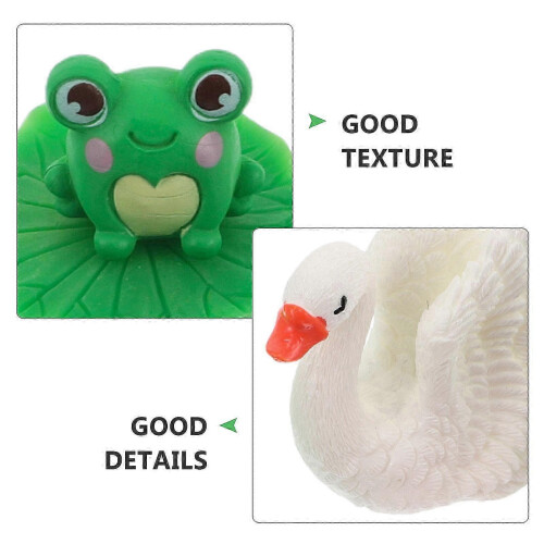 Mini Figurines Resin Frog Landscaping Fish Tank for Decor 1Set Bulk 1