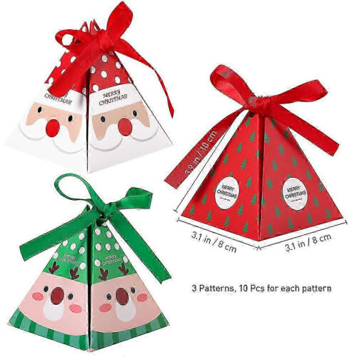 Candy Box Christmas Gift Boxes for Party Use 30Pcs Green Elk Decorative Packaging 2