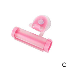 (Red) Pp Squeezer Toothpaste With Suction Hang Hook Suitable For Home Travel And Use