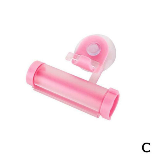 (Red) Pp Squeezer Toothpaste With Suction Hang Hook Suitable For Home Travel And Use