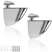 Glass Shelf Wall Brackets, 2 Adjustable Wall Mounted Glass Clamps with 4 Screws, Smooth and Stable, 2-8mm Thick Glass, for Shelves and Chair Corners