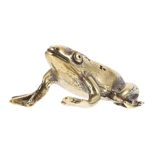 Copper Frog-Shape Figurine for Decoration 2Pcs Miniature 2