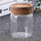 Glass Container compatible Kitchen Use 2Pcs with Wood Lid Round Shape 2