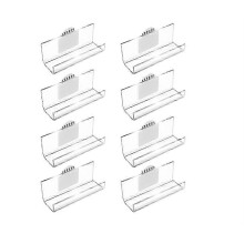 8Pack Vinyl Record Holder Wall Mount No Drill,Self Adhesive Acrylic Record Shelf Display Racks compatible LP Album Covers CD