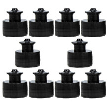 Black Push Pull Replacement Bottle Caps compatible Sports Bottles Leak Proof PE Material 10 Pieces