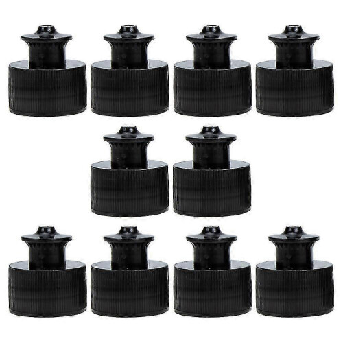 Black Push Pull Replacement Bottle Caps compatible Sports Bottles Leak Proof PE Material 10 Pieces 1