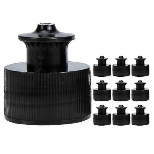 Black Push Pull Replacement Bottle Caps compatible Sports Bottles Leak Proof PE Material 10 Pieces 2