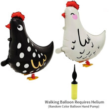 Walking Chicken Foil Balloon, Polka Dot Standing Farm Animal Balloon Decor Toy for Birthday Party