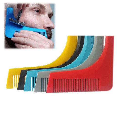 (Red)Facial Beard Shaping Trim Template Modeling Comb Hair Cutting Guide Tool Hot 1