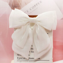 (WhiteLargeBow)Ceramic Bow Tie Collar Ornament For Women With Soft Inner Material For Casual And Wear Dressy