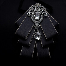 (BlackEdges)Adults Widewidth Mens Bow Tie With Spliced Material And Heartshaped Corsage For Formal Events