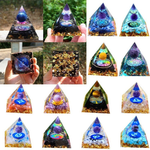 (9)Orgonite Chakra Energy Pyramid Aura Divination Yoga Meditation Craft Ornaments 2