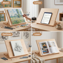 Chevalet de table A2, Pupitre de dessin réglable en bois de hêtre, Station de travail portable pour artistes