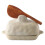 Ceramic Butter Dish Handcrafted Rectangular Keeper with Textured Lid 1