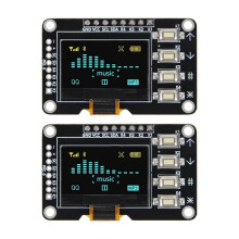 2 Stück 0,96 Zoll OLED I2C IIC Displaymodul 128x64 mit Matrix 4 Tasten Selbstleuchtender OLED-Bildschirm Blau/Gelb